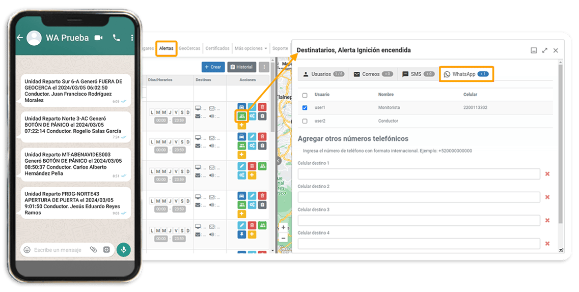 Alertas en WhatsApp